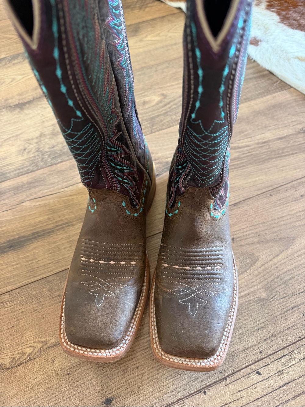 Ariat Vaquera Western Boots - Women’s Size 9B - Dark Brown/Turquoise - EUC - Picture 2 of 10